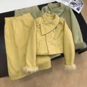 秋季 百搭开衫 韩式 纯色小众简约半身裙K 新款 外套 套装