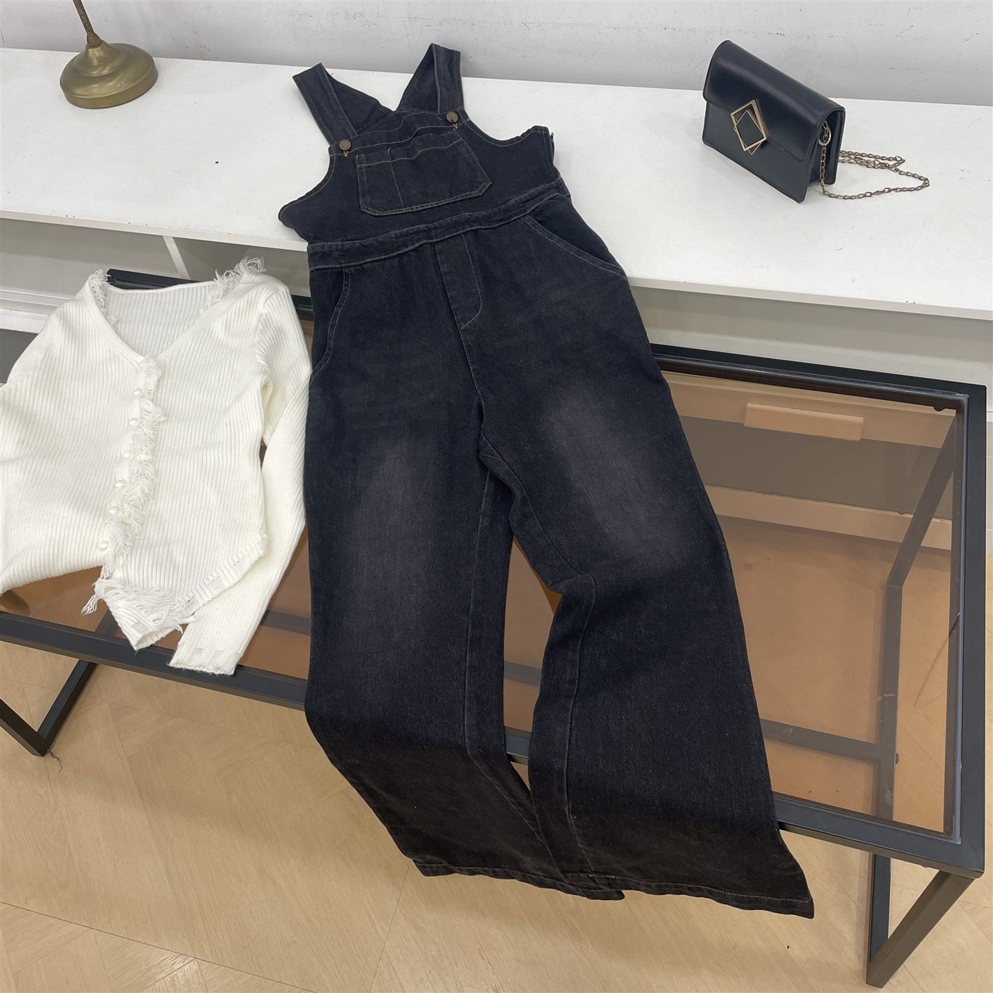 美式复古牛仔背带裤女秋冬新款减龄百搭时尚直筒裤K#30,女装/女士精品,牛仔裤,淘宝优惠券,粉丝福利购,淘宝优惠卷