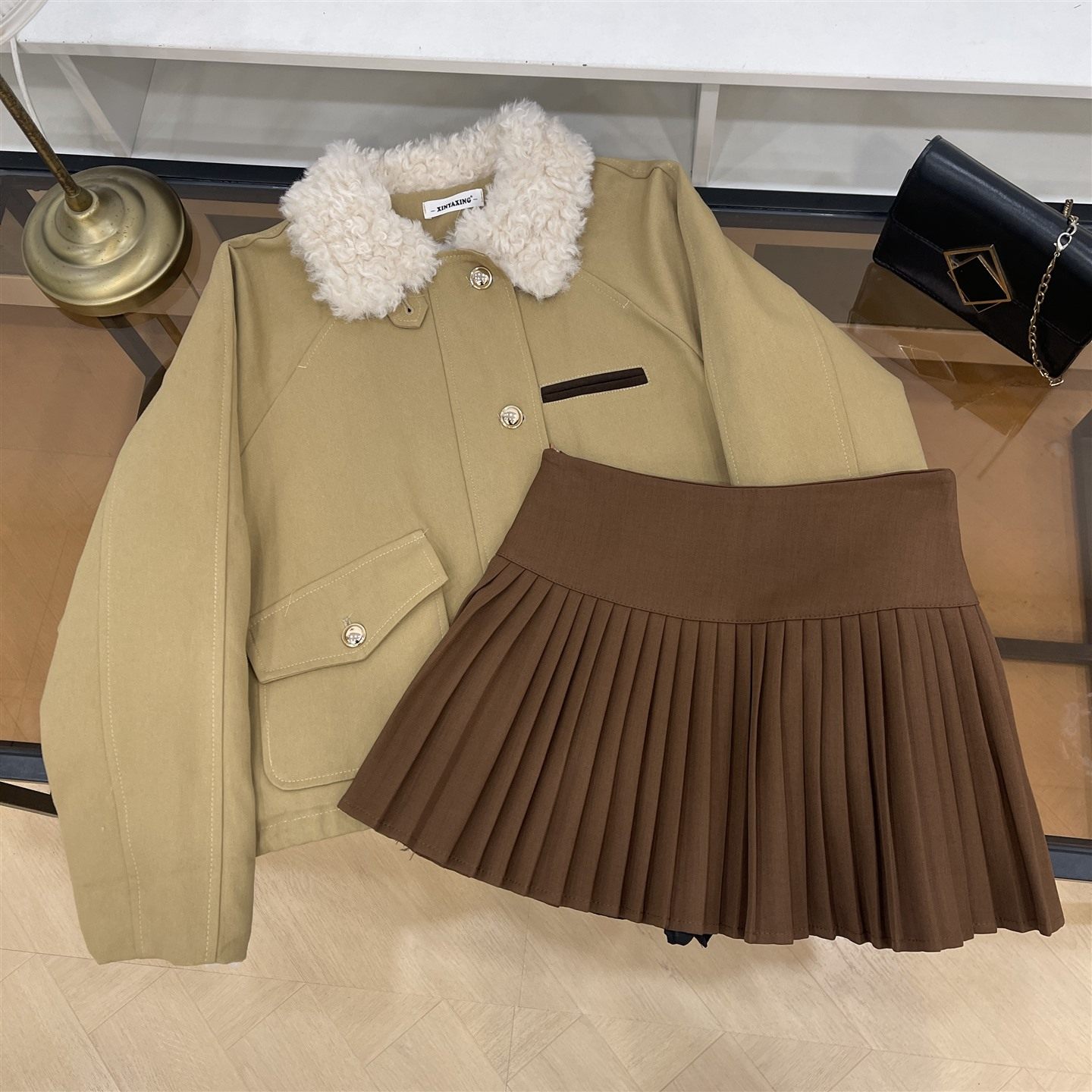 套装纯色厚实时尚新款休闲长袖保暖外套A字百搭半身裙L#5,女装/女士精品,时尚套装,淘宝优惠券,粉丝福利购,淘宝优惠卷