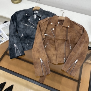 高街美式设计感短款PU皮外套女2026新款宽松显瘦气质外套A#30