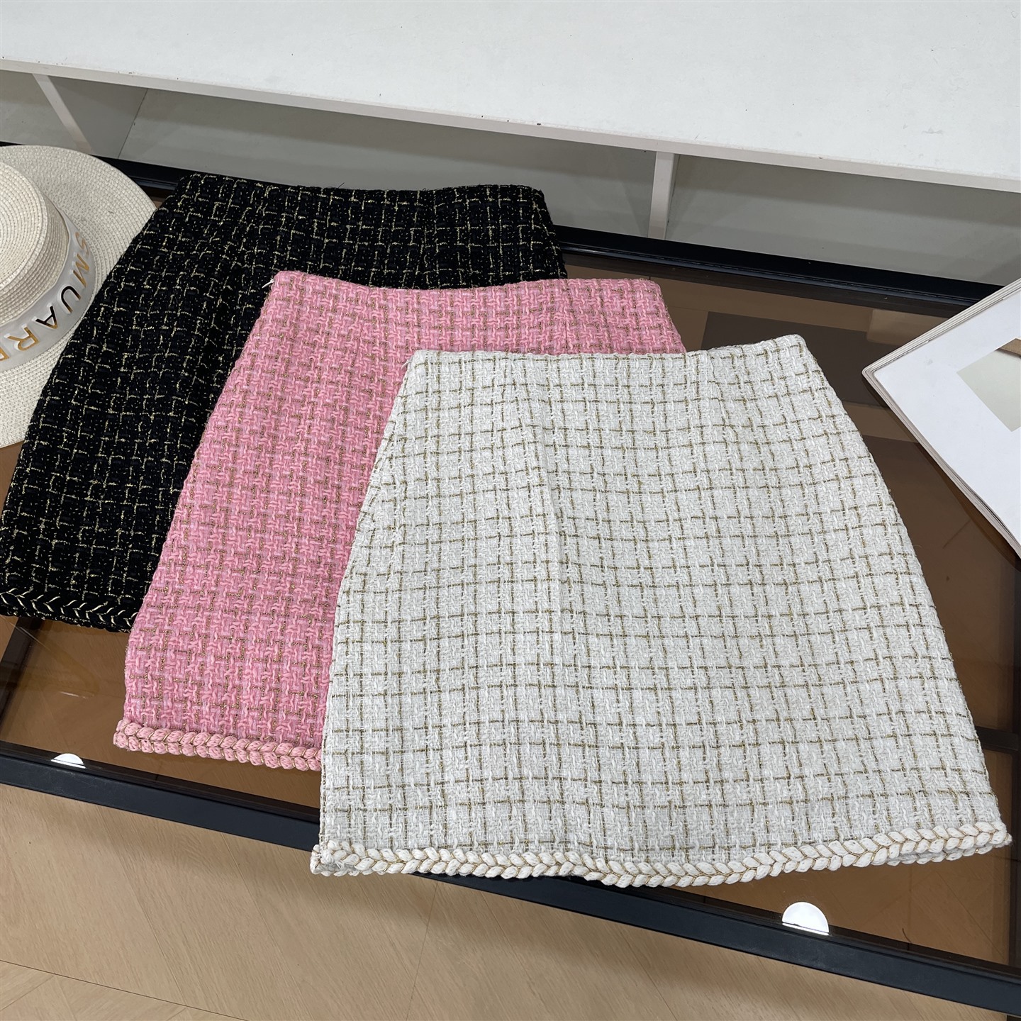 半身裙格子新款小香风高腰A字显瘦休闲短裙 J#19