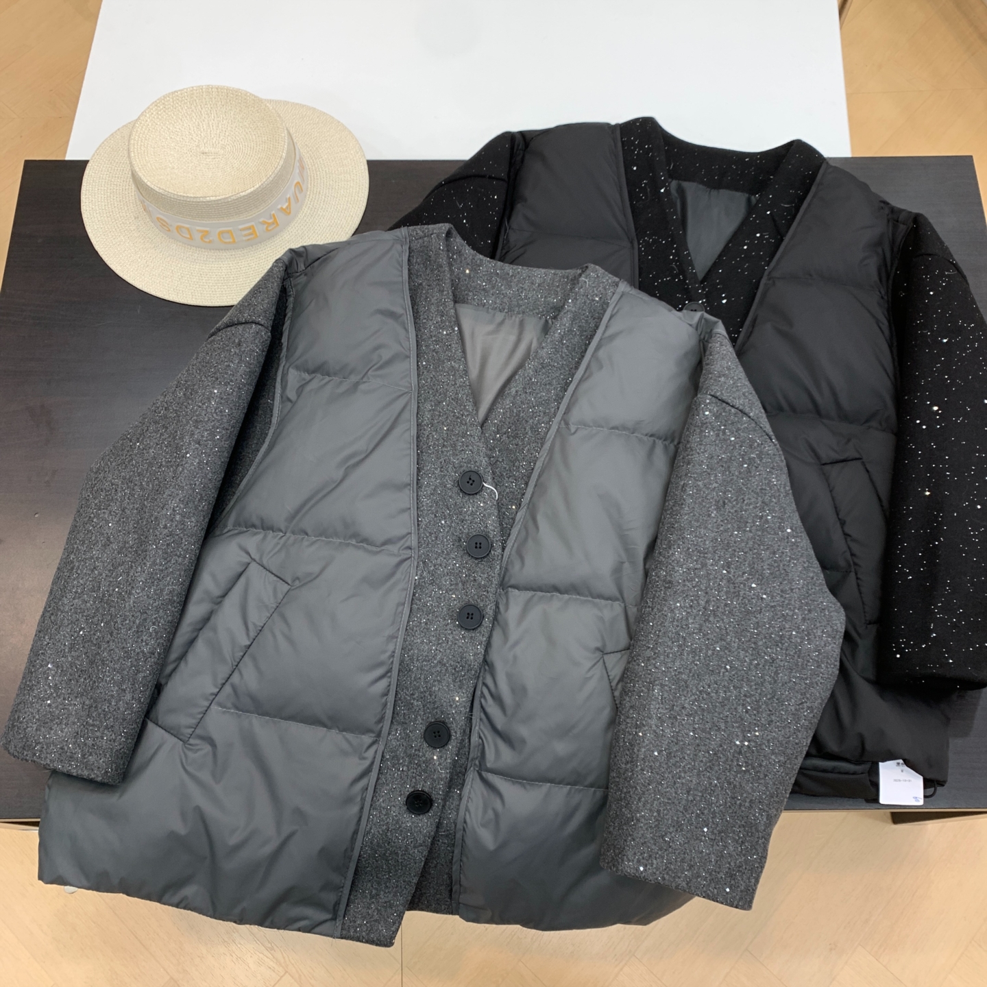 2025年冬季新款重磅加厚保暖通勤风宽松显瘦长袖V领棉服K#4