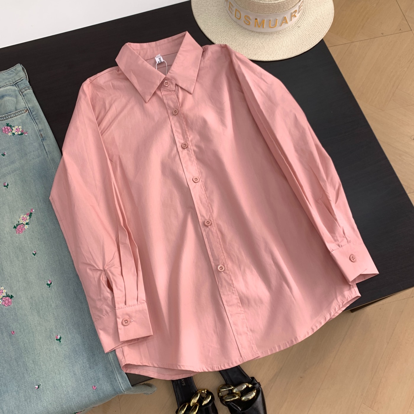 衬衫纯色秋季百搭直筒长袖新款时尚通勤上衣 J#10