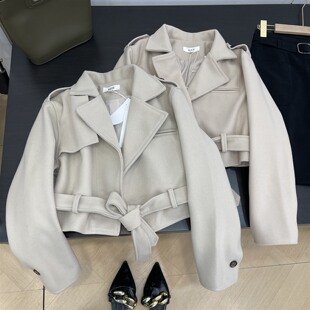 春节发货外套纯色小众新款通勤宽松冬季短款长袖直筒女 L#26