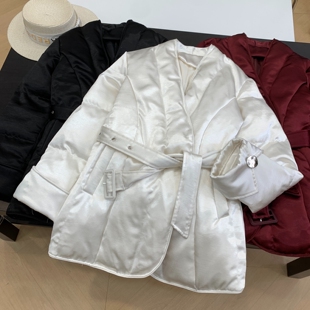 春节发货冬季宽松显瘦长袖上衣女纯色简约小众百搭羽绒外套K#8