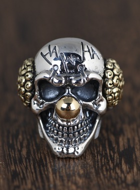 古银铺纯银复古骷髅工艺戒指男款