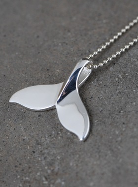 个性鱼尾纯银文艺风恋人吊坠女款