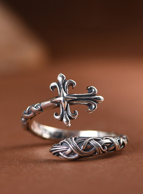 男款纯银戒指十字架大气简约指环