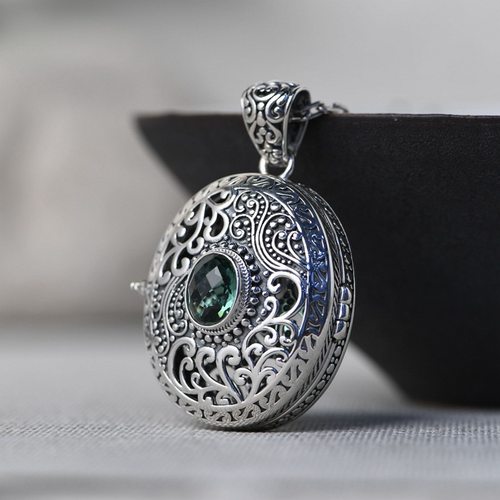 古银铺s925纯银复古香囊香薰泰银