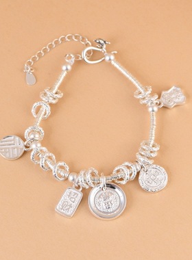 黄财神纯银盘缠手链小众设计女款