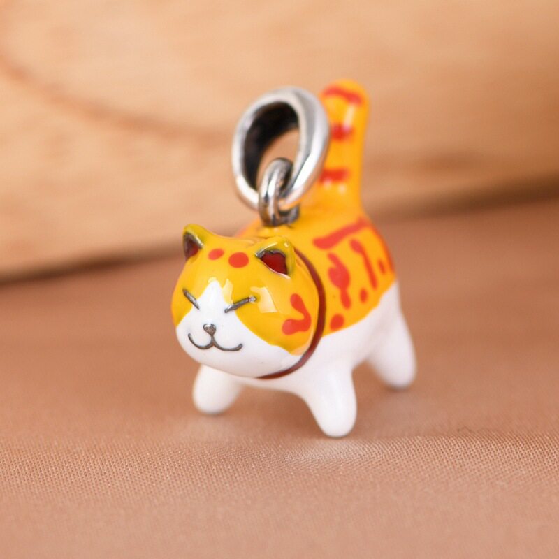 小猫银吊坠卡爱卡通滴油工艺女款