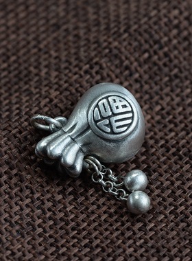 足银吊坠空心立体福袋女款流苏款