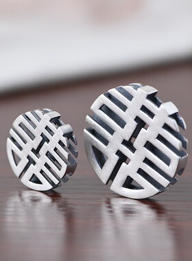 足银复古新中式国风喜字纯银吊坠