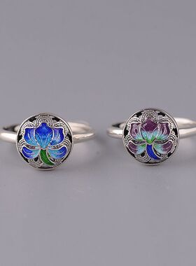 烧蓝工艺饰品开口圆形民族风戒指