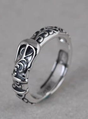 纯银复古皮带扣小众设计女款戒指