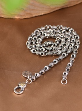 纯银链子复古工艺小众设计男项链