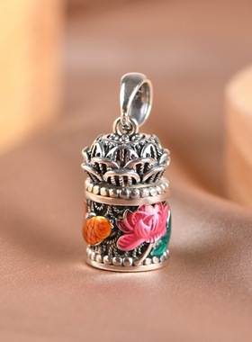 复古香囊可打开纯银景泰蓝女款