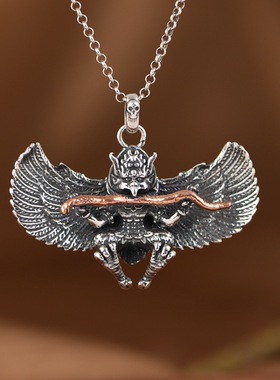 大鹏金翅鸟纯银吊坠复古工艺女款