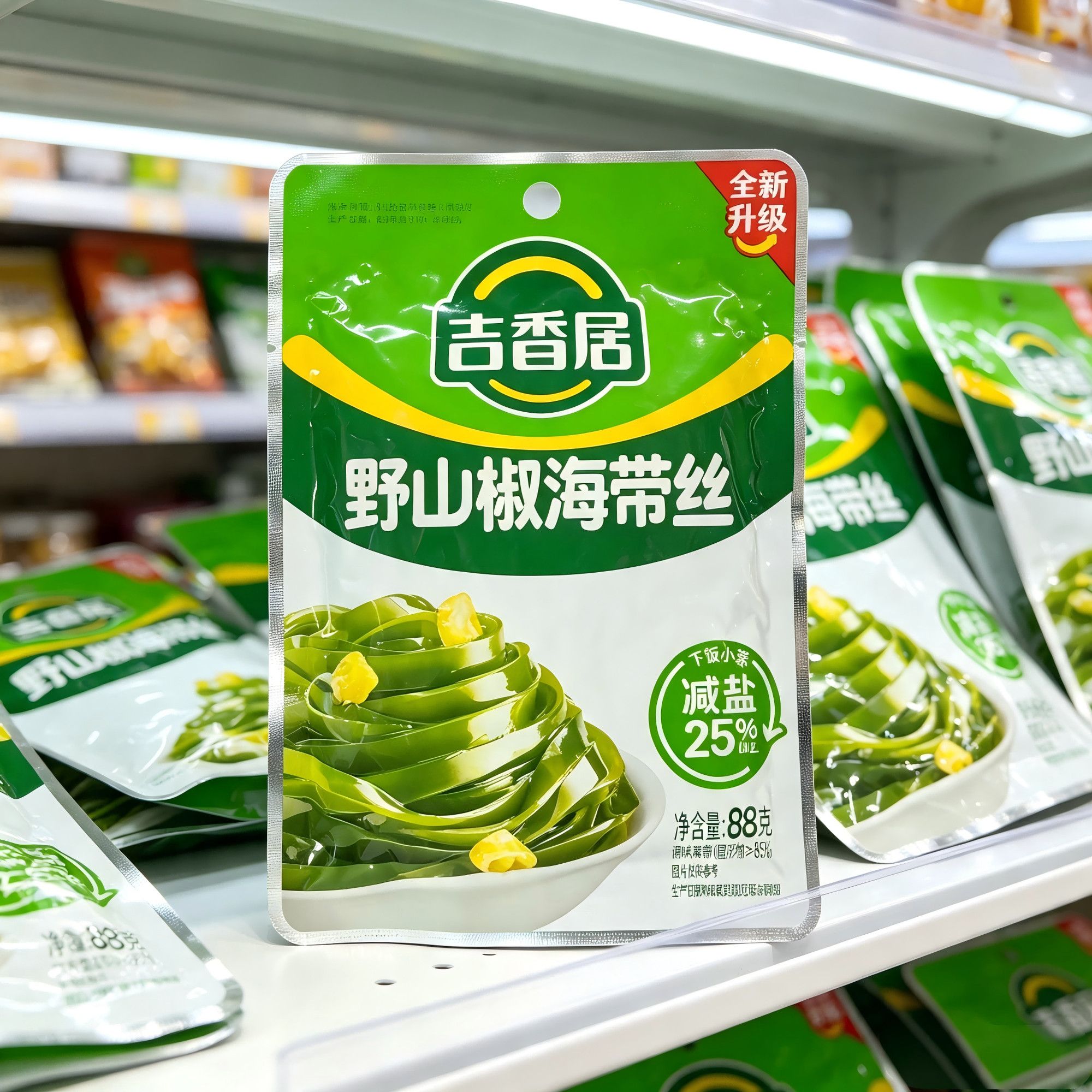 吉香居野山椒海带丝88克袋装开袋即食酸辣咸菜下饭菜佐粥拌面小菜