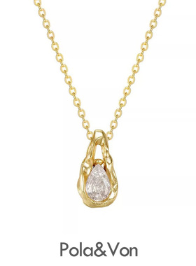 《爱神落泪》水滴锆石项链女轻奢高级设计感时尚气质百搭锁骨颈链