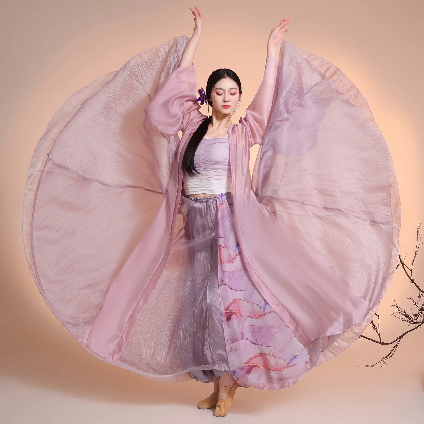 古典舞古风飘逸仙气纱衣练功服中国风爵士舞表演服装720度大摆裙