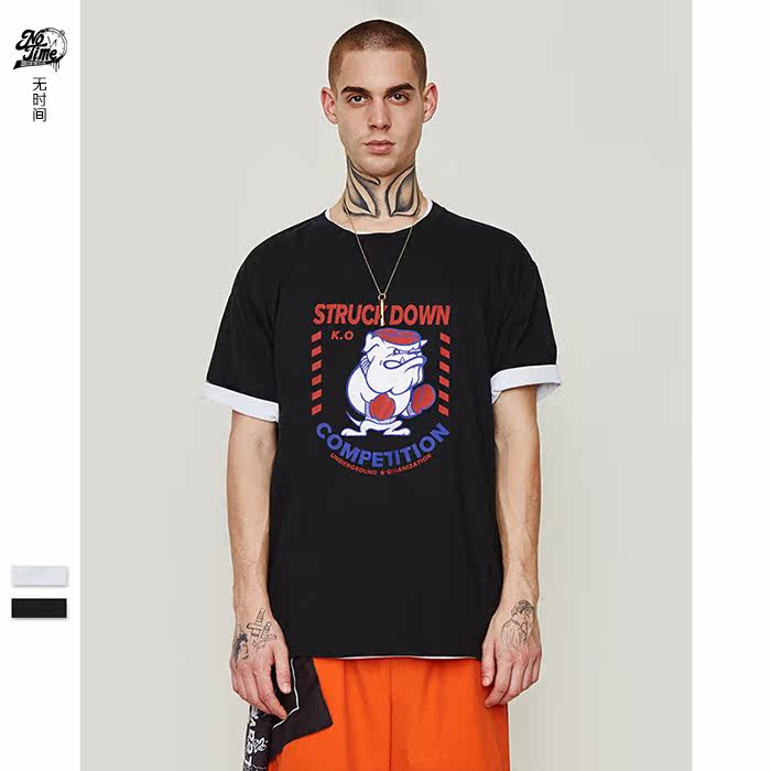 无时间NOTIME 2019春上新恶搞趣味法国斗牛犬卡通印花男式短袖T恤在类目 男装, T恤中 - 来自Buy2taobao.com提供专业的淘宝代购服务