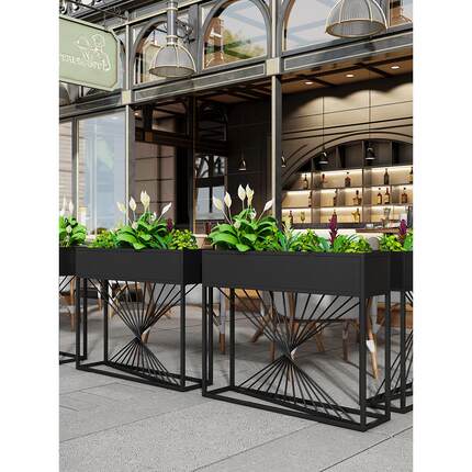 绿植隔断架屏风花架高档餐厅铁艺组合护栏花箱休闲饮料店花坛定制