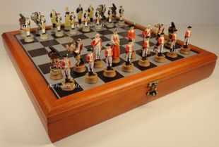 美国代购 存储棋盘美国革命战争战士模型棋盘17西洋棋 国际象棋