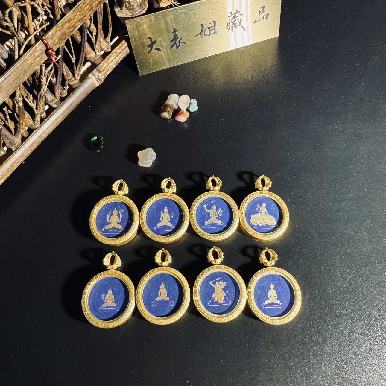 西藏唐卡2.0无相系列八大本命佛热贡护身项链保平安毛衣链