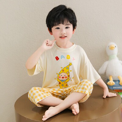 男童睡衣套装夏季休闲短袖家居服