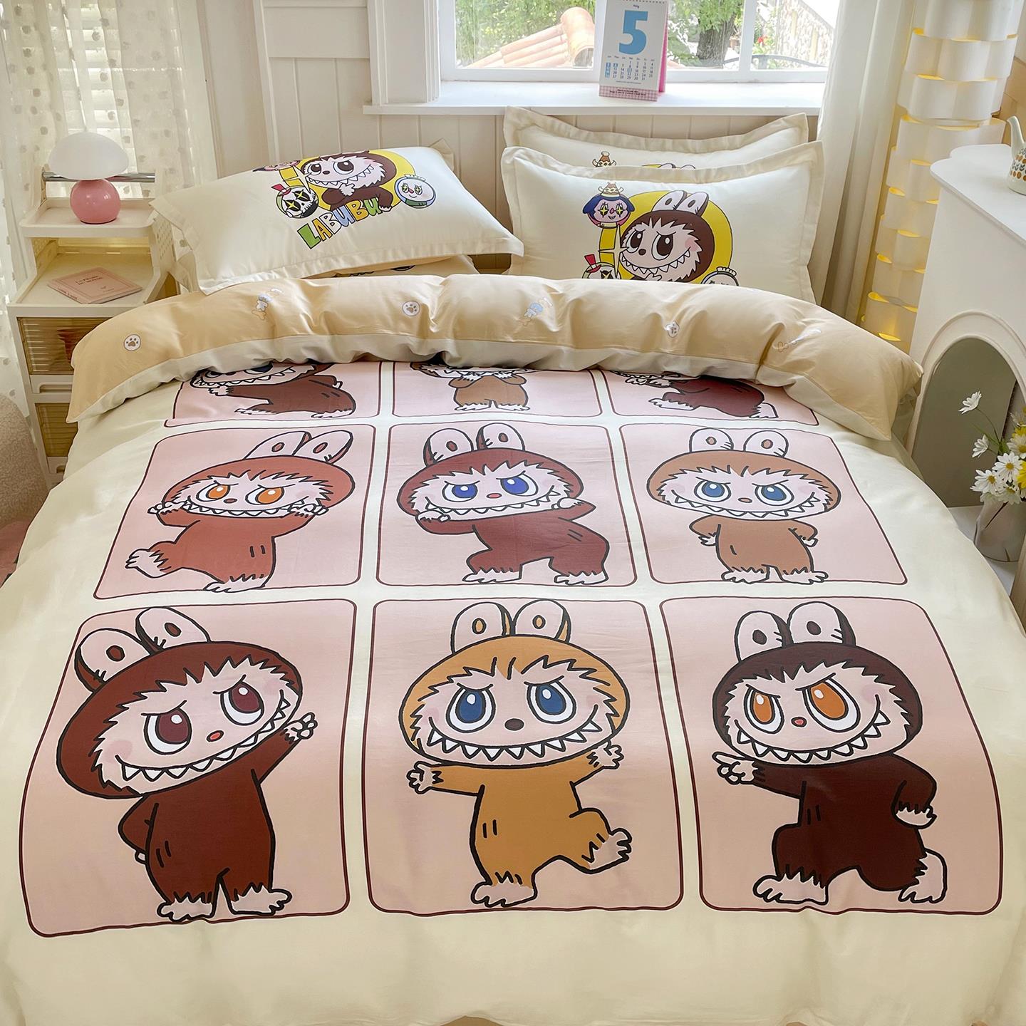 拉布布儿童卡通床上四件套三件套