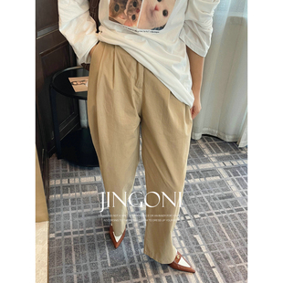 长裤 韩版 新款 子高腰女春秋季 宽松显瘦哈伦百搭小个子潮 休闲直筒裤