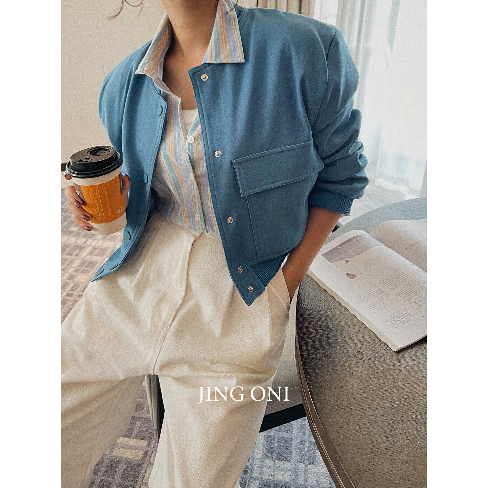 彩色棒球服外套夹克女宽松春秋季上衣港风韩版时尚显瘦风衣短款潮
