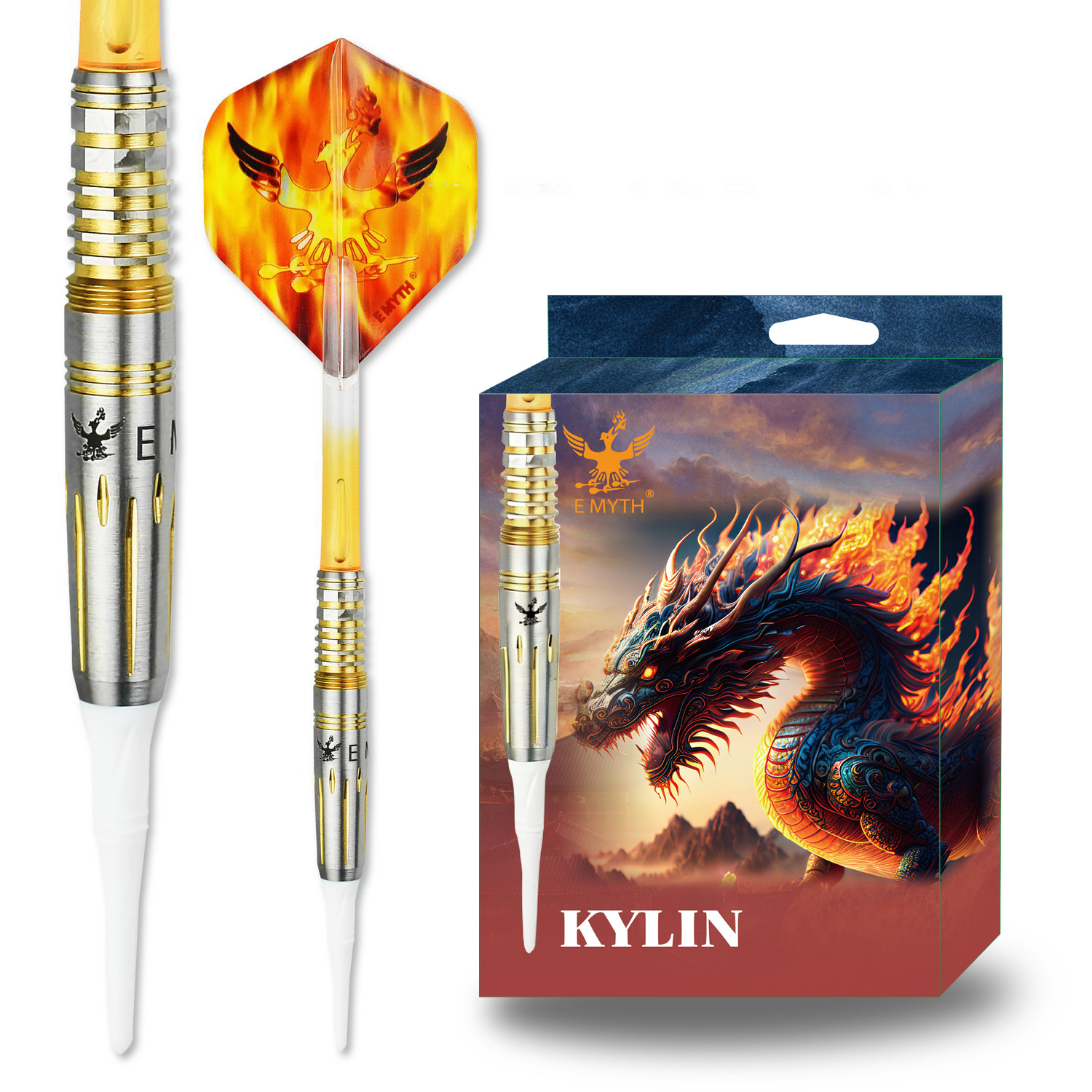 E MYTH 麒麟系列 90%钨钢硬式钢针飞镖 3 支装 成人专业竞技