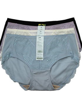 新美婷文胸1216/1217配套冰丝面料蕾丝网纱平角裤女内裤121617F