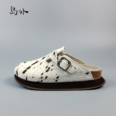 岛外勃肯鞋女博肯休闲套脚个性时尚简约复古增高厚底包头软木拖鞋