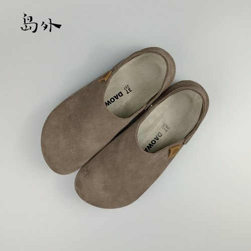 岛外DAOWAI勃肯鞋女百搭一脚蹬懒人外穿博肯两穿复古休闲单鞋2343