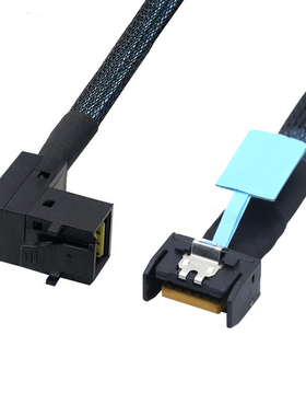 Gen5 MCIO Slimline SFF-8654 4i转90度HD SFF-8643服务器连接线