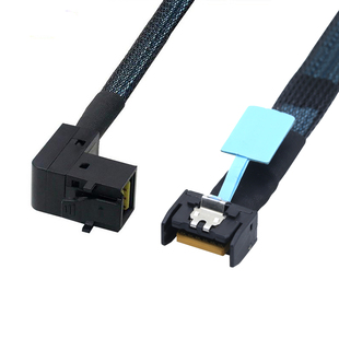 Gen5 MCIO Slimline SFF-8654 4i转90度HD SFF-8643服务器连接线