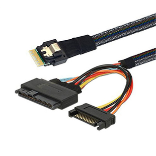 Mini Slim line SAS SFF-8654 4I 38P转SAS 8639 U.2带SATA 15P公