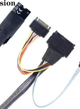 M.2 SFF-8643转U.2 SAS SFF-8639带SATA 15P和7P服务器连接线