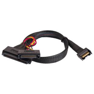 Gen5 MCIO 4X SFF-8654 4i转SFF-8639 带15p供电 U.2 sas 连接线