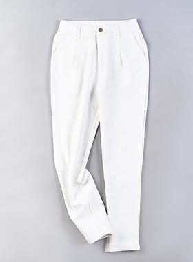 韩版纯色修身休闲直筒裤女1119H80905春秋新款高腰通勤显瘦小脚裤