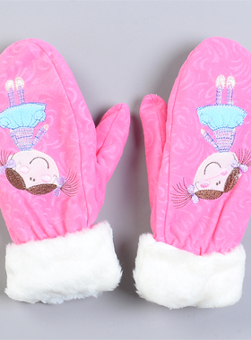 女生卡通刺绣全包手套8.20L80096加绒加厚秋冬季保暖减龄少女范