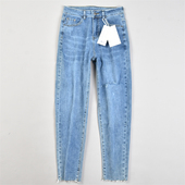 潮流长裤 复古港风破洞哈伦牛仔裤 四季 小脚裤 子 女L83365中高腰修身