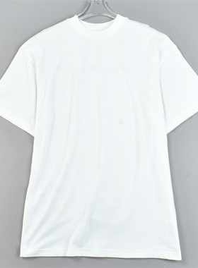 重磅美式精梳棉白色短袖T恤82854夏季宽松大码全棉小圆领休闲上衣