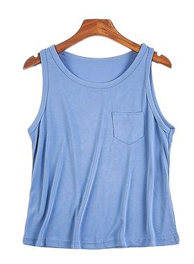 韩版复古纯色背心女422H82005夏季修身显瘦清凉无袖T恤打底衫上衣