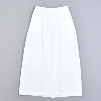精品全棉半身裙女5.20L82729春夏纯色简约通勤直筒气质高腰长裙子