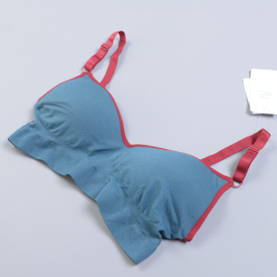 精品拼色边聚拢文胸61L79243可调节上托带胸垫后搭扣少女内衣胸罩