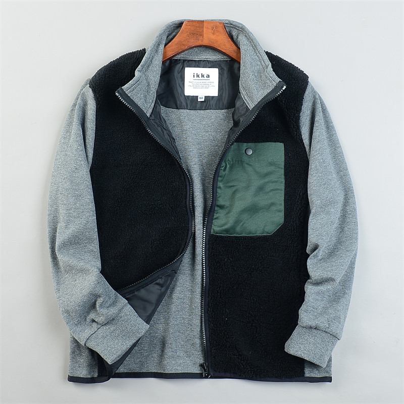 日单男女儿童拼接款开衫外套12.2L84396秋冬季学生休闲上衣抓绒衣